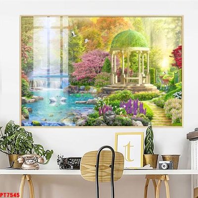 File ảnh gốc Tranh sơn thủy thác nước PT7545 không vỡ nét