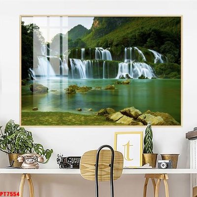 Download file Tranh sơn thủy thác nước PT7554 (chuẩn in) chất lượng cao