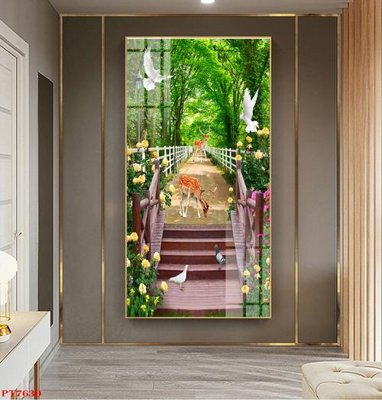 File PSD Tranh sơn thủy thác nước PT7630 (chất lượng in ấn)