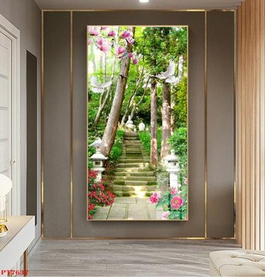 File gốc Tranh sơn thủy thác nước PT7637 (dành cho trang trí nội thất)