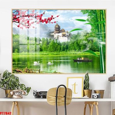 File gốc Tranh sơn thủy thác nước PT7642 (dành cho quảng cáo)