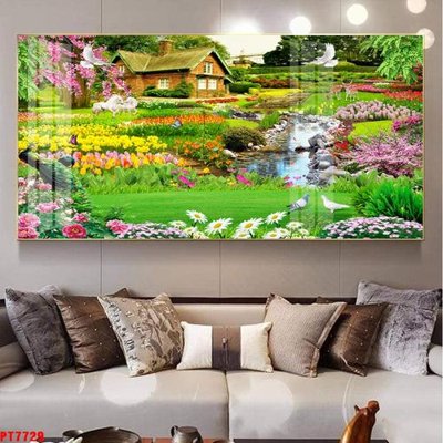 File tranh gốc Tranh sơn thủy thác nước PT7729 (bản đẹp) độc quyền