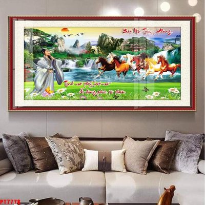 Tải file Tranh sơn thủy thác nước PT7778 (gốc) in tranh tráng gương