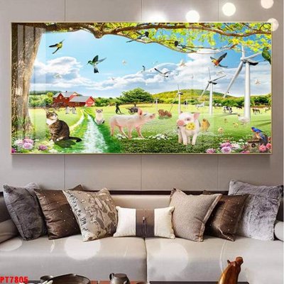 File in ấn Tranh sơn thủy thác nước PT7805 chuyên nghiệp