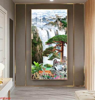 File tranh Tranh sơn thủy thác nước PT7810 (ảnh gốc) không bị mờ