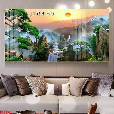 File gốc Tranh sơn thủy thác nước PT7820 (PNG) trong suốt (transparent)