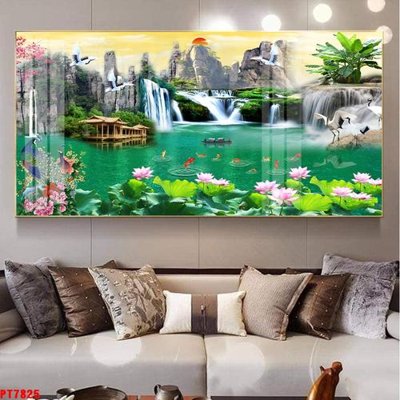 File gốc Tranh sơn thủy thác nước PT7825 (PNG) trong suốt (transparent)