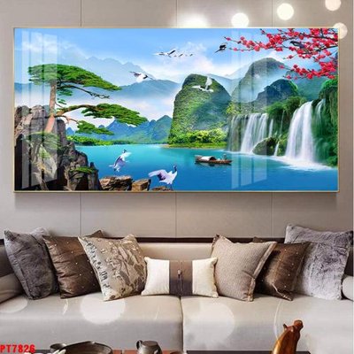 File gốc Tranh sơn thủy thác nước PT7826 (dành cho trang trí nội thất)