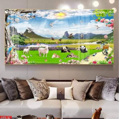 Mua file gốc Tranh sơn thủy thác nước PT7838 (in ấn) tại Filetranh.com