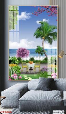 Mua file tranh gốc Tranh sơn thủy thác nước PT7866 tại Filetranh.com