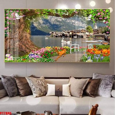 Tải file Tranh sơn thủy thác nước PT7885 (ảnh gốc) file AI/EPS