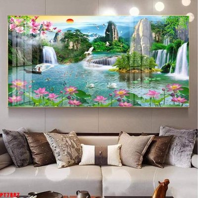 Tải file Tranh sơn thủy thác nước PT7887 (gốc) in ấn ngay lập tức