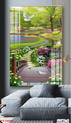 File gốc Tranh sơn thủy thác nước PT7899 (phiên bản chuẩn) để in ấn