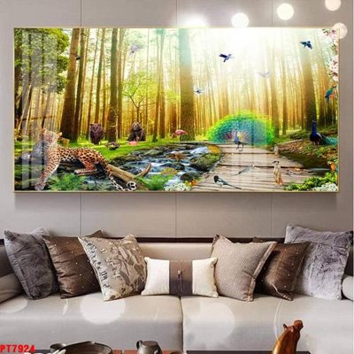 Tải file Tranh sơn thủy thác nước PT7924 (gốc) chủ đề phong thủy