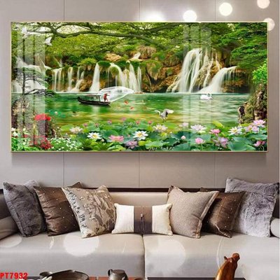 File tranh Tranh sơn thủy thác nước PT7932 (gốc) chủ đề trẻ em
