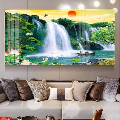 File tranh Tranh sơn thủy thác nước PT7934 (gốc) chủ đề động vật