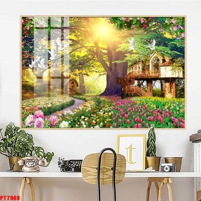 Tải file Tranh sơn thủy thác nước PT7968 (ảnh gốc) in gạch men