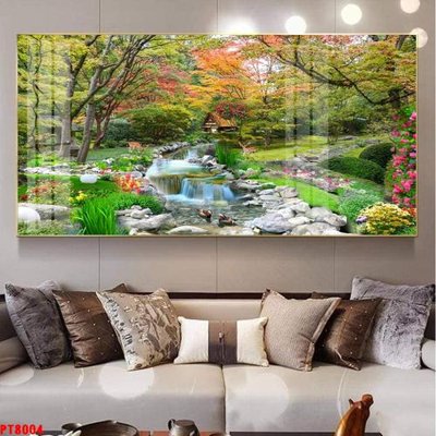 Download file Tranh sơn thủy thác nước PT8004 (chuẩn in) chất lượng cao