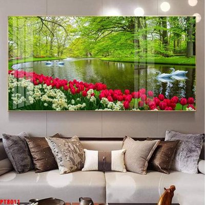 Tải file PSD Tranh sơn thủy thác nước PT8011 (nguyên layer) để in