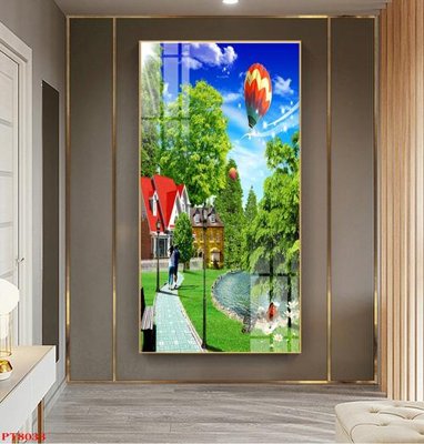 Tải file gốc Tranh sơn thủy thác nước PT8033 (in khổ lớn) không mờ