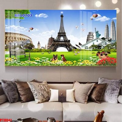 File PSD in ấn Tranh sơn thủy thác nước PT8041 (chất lượng cao)