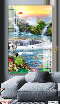 Tải file tranh Tranh sơn thủy thác nước PT8059 (ảnh gốc) ngay