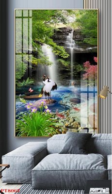 File tranh Tranh sơn thủy thác nước PT8067 (ảnh gốc) cho in ấn kỹ thuật số