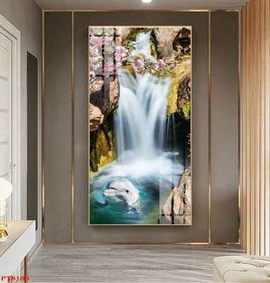 File in trần Tranh sơn thủy thác nước PT8106 (bản gốc) trời sao