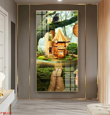 File gốc Tranh sơn thủy thác nước PT8115 (ảnh rõ nét) để in