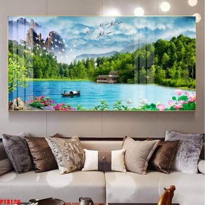 Mua file gốc Tranh sơn thủy thác nước PT8120 (chất lượng) tại Filetranh.com
