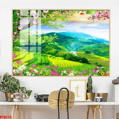 File gốc Tranh sơn thủy thác nước PT8172 (PNG) không nền chất lượng