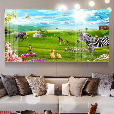 File tranh Tranh sơn thủy thác nước PT8177 (ảnh gốc) in trần nhà