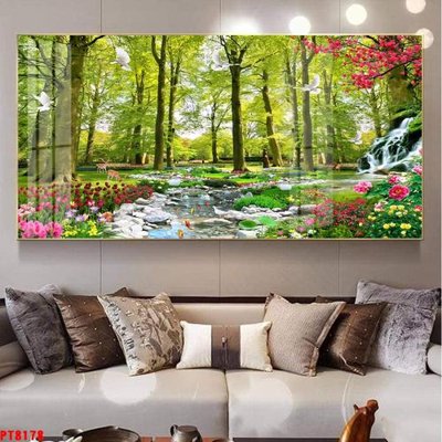 Tải file Tranh sơn thủy thác nước PT8178 (gốc) để in ấn ngay