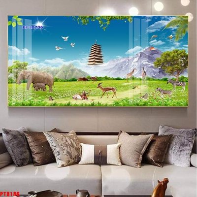 File gốc Tranh sơn thủy thác nước PT8186 (trang trí) cho phòng khách