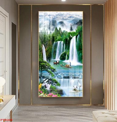 Mua file ảnh gốc Tranh sơn thủy thác nước PT8204 (chất lượng cao)