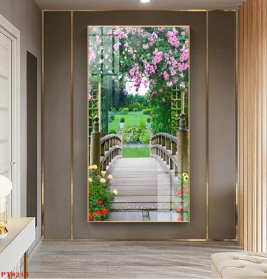 File tranh trang trí Tranh sơn thủy thác nước PT8215 (tải file gốc)