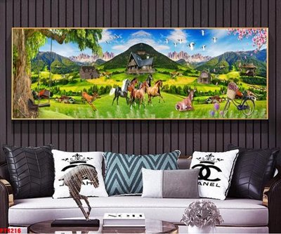 File ảnh Tranh sơn thủy thác nước PT8216 (gốc) in poster