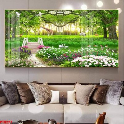 File tranh Tranh sơn thủy thác nước PT8227 (gốc) chủ đề động vật