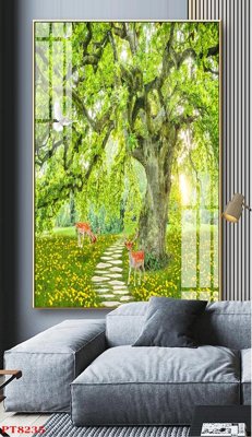 File in trần Tranh sơn thủy thác nước PT8235 (file gốc) chủ đề vũ trụ