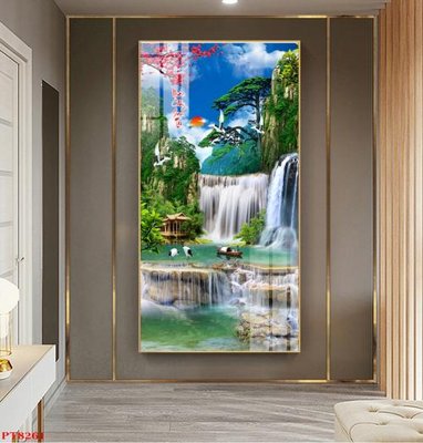 Tải về hình ảnh gốc Tranh sơn thủy thác nước PT8261 sắc nét