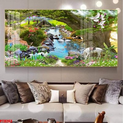 File gốc Tranh sơn thủy thác nước PT8263 (PSD/TIFF) độ phân giải cao