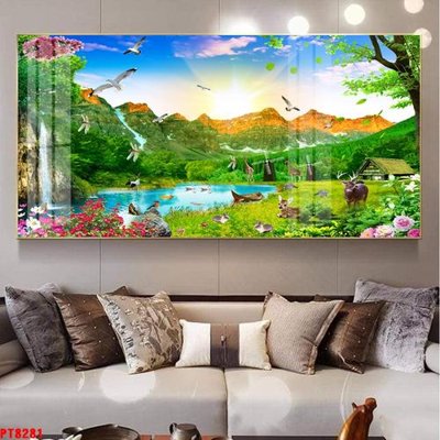 File in trần Tranh sơn thủy thác nước PT8281 (file gốc) chủ đề vũ trụ