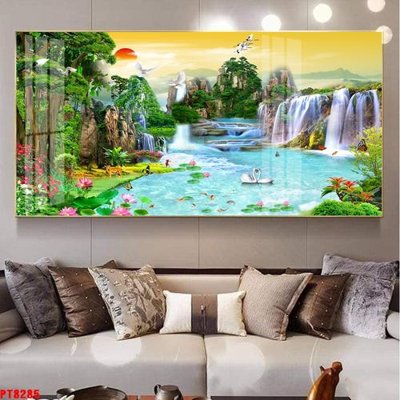 Tải file gốc Tranh sơn thủy thác nước PT8285 (bản PSD) còn layer