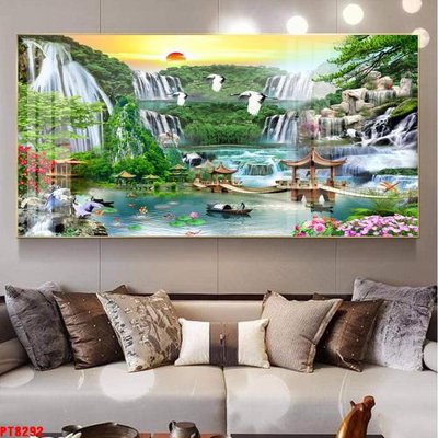 Tải file gốc Tranh sơn thủy thác nước PT8292 (bản PSD) gốc