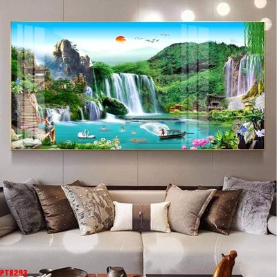 File gốc Tranh sơn thủy thác nước PT8293 (PNG) chất lượng cao
