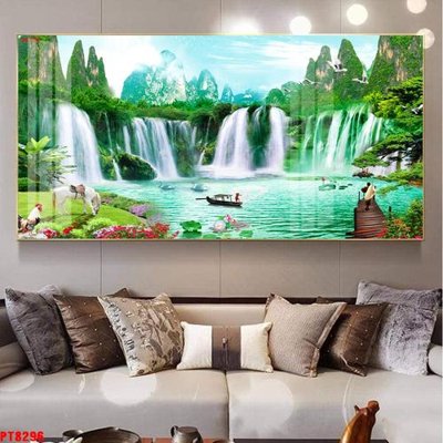 File ảnh gốc Tranh sơn thủy thác nước PT8296 (chuyên in mica)