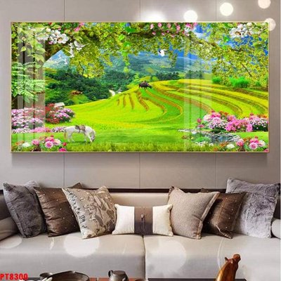 Tệp tin gốc Tranh sơn thủy thác nước PT8300 (dùng cho in) Tranh sơn thủy thác nước PT8300