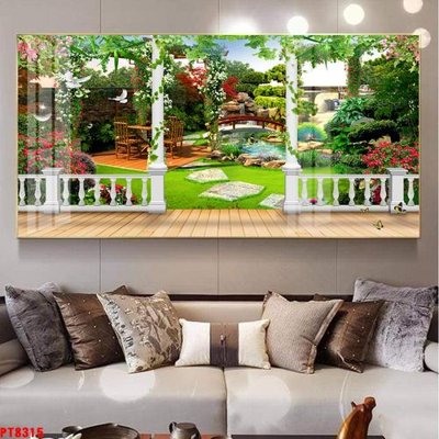 Chi tiết file gốc Tranh sơn thủy thác nước PT8315 (cho in tráng gương)