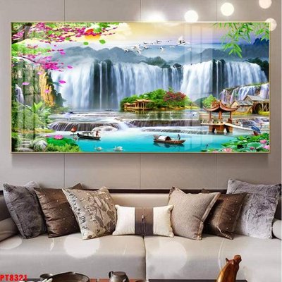 Tải file Tranh sơn thủy thác nước PT8321 (gốc) in nhanh