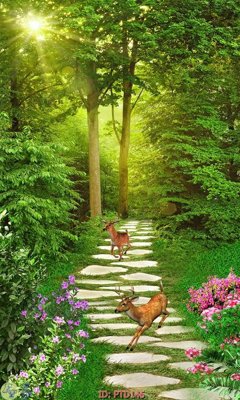 File tranh File phong thủy đứng thác nước PTD146 (file gốc) chuẩn màu in